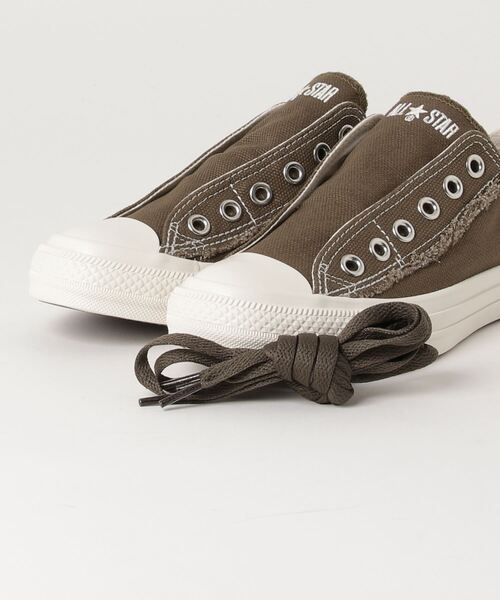 CONVERSE ALL STAR(コンバースオールスター)の「CONVERSE オールスター ラフキャンバス スリップ OX 31305780(スニーカー・レディース・オリーブ・24/26/27/26.5/27.5/24.5/23.5)」の4枚目の写真