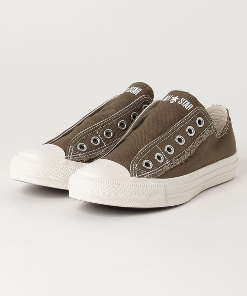 CONVERSE ALL STAR(コンバースオールスター)の「CONVERSE オールスター ラフキャンバス スリップ OX 31305780(スニーカー・レディース・オリーブ・24/26/27/26.5/27.5/24.5/23.5)」の13枚目の写真