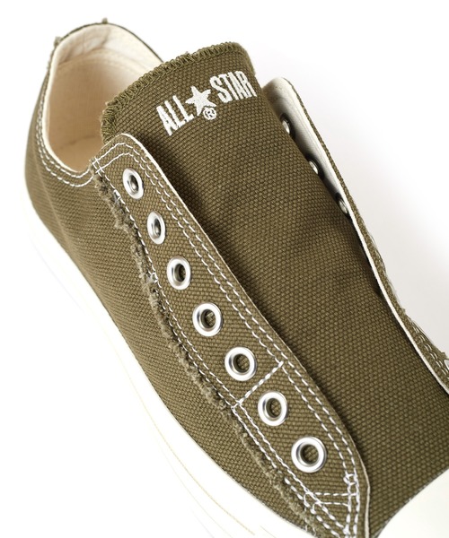 CONVERSE ALL STAR(コンバースオールスター)の「CONVERSE オールスター ラフキャンバス スリップ OX 31305780(スニーカー・レディース・オリーブ・24/26/27/26.5/27.5/24.5/23.5)」の9枚目の写真