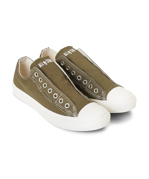 CONVERSE ALL STAR(コンバースオールスター)の「CONVERSE オールスター ラフキャンバス スリップ OX 31305780(スニーカー・レディース・オリーブ・24/26/27/26.5/27.5/24.5/23.5)」の7枚目の写真