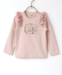 panpantutu（パンパンチュチュ）の「フリルショルダートップス(長袖)/ハローベア(110-130cm)（Tシャツ/カットソー・キッズ）」