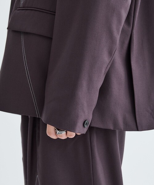 Jieda（ジエダ）の「PANEL TAILORED JACKET/パネルパターンジャケット（テーラードジャケット・メンズ・ブラック/ダークパープル・1/2）」の11枚目の写真