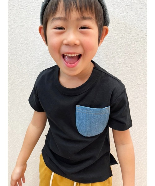 super-5(スーパーファイブ)の「半袖Tシャツ(Tシャツ/カットソー・キッズ・オフホワイト/サックスブルー/チャコール/ブラック/ブラウン・150/100/110/120/140/130)」の1枚目の写真