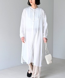 LUPILIEN | 楊柳バンドカラータックワンピース(ワンピース)