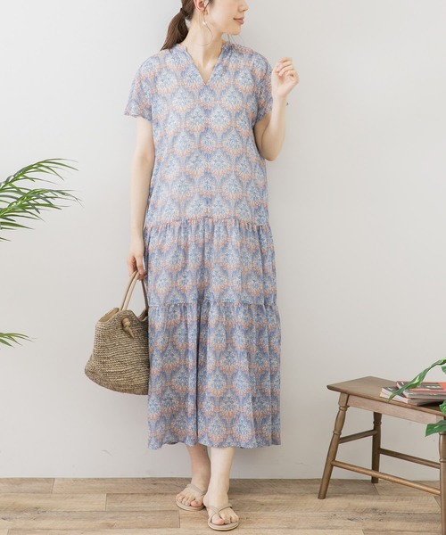 URBAN RESEARCH Sonny Label（アーバンリサーチサニーレーベル）の「ミュルーズオーナメントプリントワンピース（ワンピース・レディース・ブルー/ブラック・FREE）」の6枚目の写真