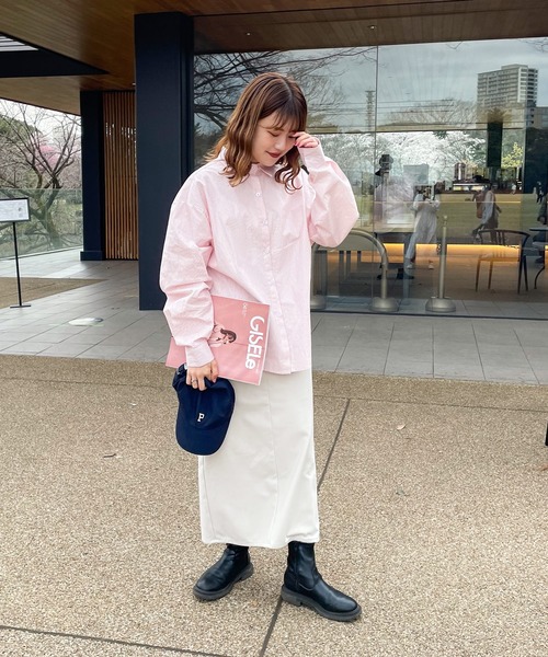 frunco(フランコ)の「ストライプレギュラーカラーシャツ(シャツ/ブラウス・レディース・ブルー/レッド/グリーン/パープル/ブラック/ネイビー・FREE)」の7枚目の写真