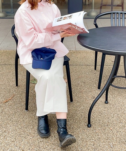 frunco(フランコ)の「ストライプレギュラーカラーシャツ(シャツ/ブラウス・レディース・ブルー/レッド/グリーン/パープル/ブラック/ネイビー・FREE)」の8枚目の写真