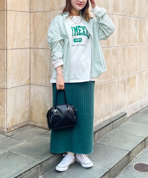 frunco(フランコ)の「ストライプレギュラーカラーシャツ(シャツ/ブラウス・レディース・ブルー/レッド/グリーン/パープル/ブラック/ネイビー・FREE)」の11枚目の写真