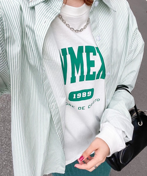 frunco(フランコ)の「ストライプレギュラーカラーシャツ(シャツ/ブラウス・レディース・ブルー/レッド/グリーン/パープル/ブラック/ネイビー・FREE)」の13枚目の写真