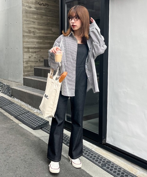 frunco(フランコ)の「ストライプレギュラーカラーシャツ(シャツ/ブラウス・レディース・ブルー/レッド/グリーン/パープル/ブラック/ネイビー・FREE)」の22枚目の写真