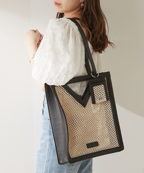 Chico（チコ）の「パスケース付パイピングメッシュトート（トートバッグ・レディース・ホワイト/ホワイト系その他/ミント・FREE）」の10枚目の写真