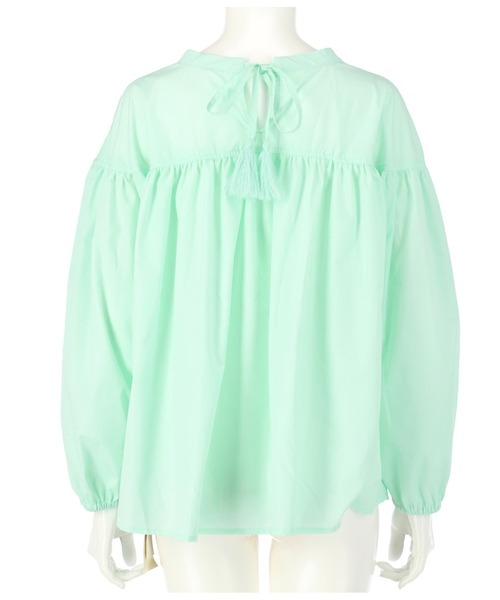 anap mimpi(アナップミンピ)の「2WAYタッセル付きギャザースモック(Tシャツ/カットソー・レディース・ライトブルー/アイボリー・FREE)」の7枚目の写真