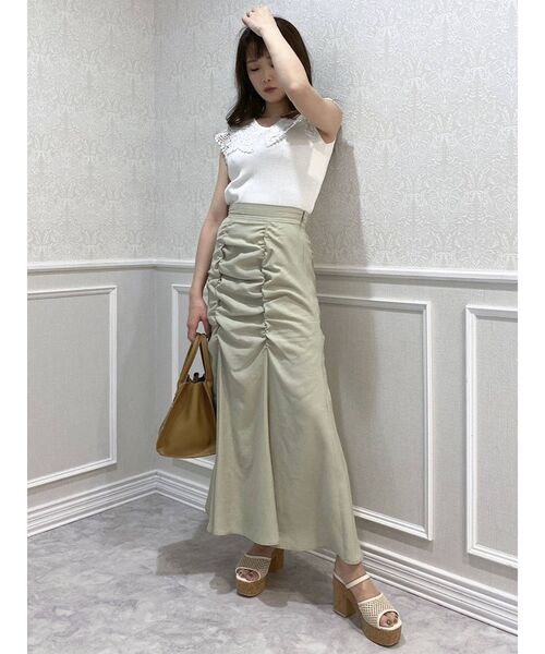 dazzlin(ダズリン)の「ラペルレースカラーニットトップス(ニット/セーター・レディース・パープル/オフホワイト/チャコールグレー/オレンジ・FREE)」の16枚目の写真