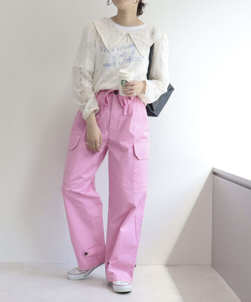 fredy emue（フレディエミュ）の「チュール刺繍 2WAYブラウス（シャツ/ブラウス・レディース・アイボリー/ブラック・38）」の3枚目の写真