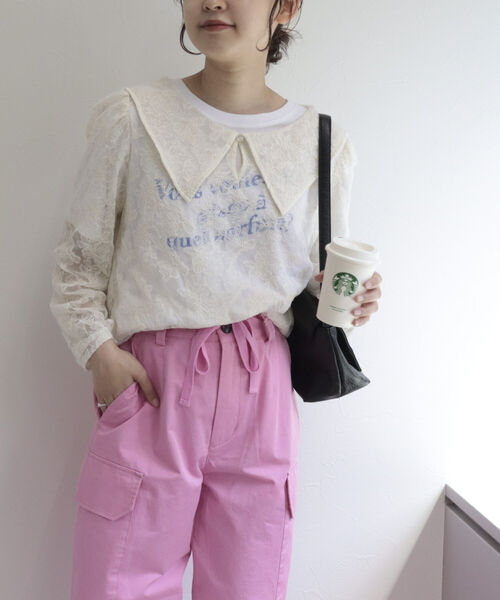 fredy emue（フレディエミュ）の「チュール刺繍 2WAYブラウス（シャツ/ブラウス・レディース・アイボリー/ブラック・38）」の20枚目の写真