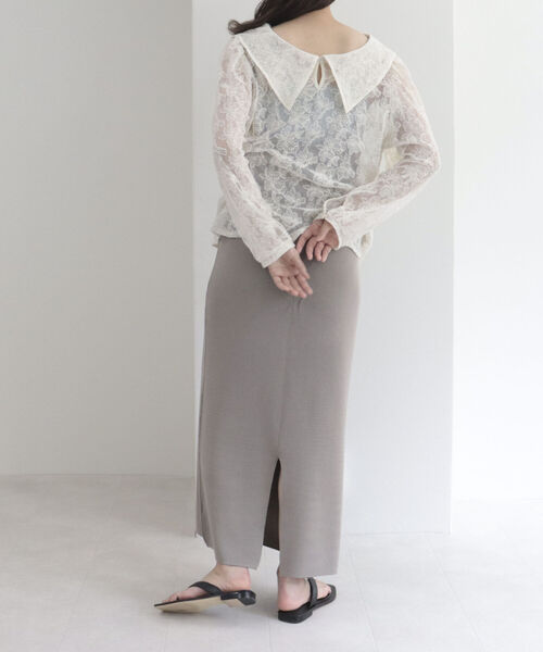 fredy emue（フレディエミュ）の「チュール刺繍 2WAYブラウス（シャツ/ブラウス・レディース・アイボリー/ブラック・38）」の21枚目の写真