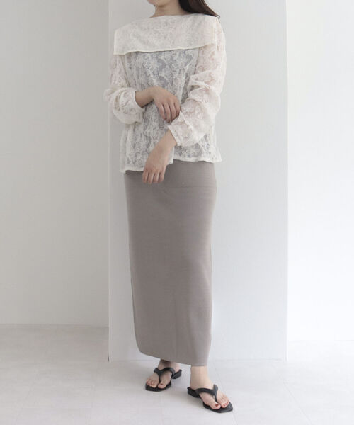 fredy emue（フレディエミュ）の「チュール刺繍 2WAYブラウス（シャツ/ブラウス・レディース・アイボリー/ブラック・38）」の19枚目の写真