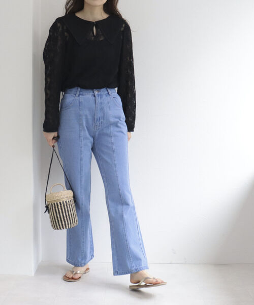 fredy emue（フレディエミュ）の「チュール刺繍 2WAYブラウス（シャツ/ブラウス・レディース・アイボリー/ブラック・38）」の16枚目の写真