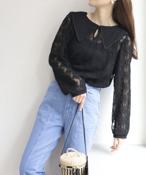 fredy emue（フレディエミュ）の「チュール刺繍 2WAYブラウス（シャツ/ブラウス・レディース・アイボリー/ブラック・38）」の13枚目の写真