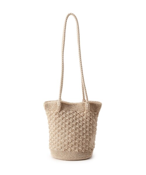 DRESKIP(ドレスキップ)の「◆タックハンドルシェル編みトート(トートバッグ・レディース・ブラック/シルバー/アイボリー・00)」の4枚目の写真