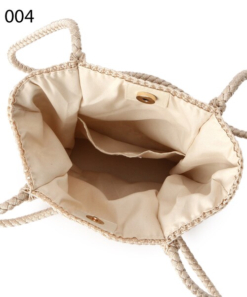 DRESKIP(ドレスキップ)の「◆タックハンドルシェル編みトート(トートバッグ・レディース・ブラック/シルバー/アイボリー・00)」の8枚目の写真