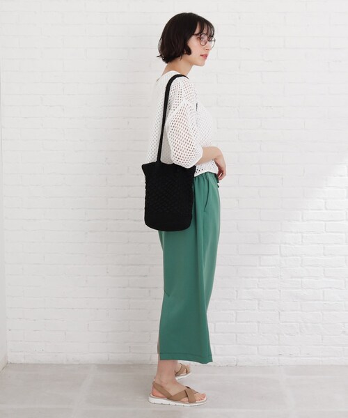 DRESKIP(ドレスキップ)の「◆タックハンドルシェル編みトート(トートバッグ・レディース・ブラック/シルバー/アイボリー・00)」の15枚目の写真