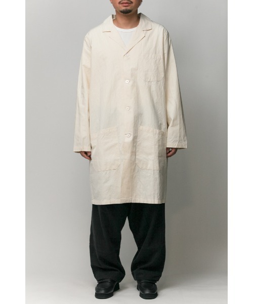 Badhiya（バディ―ヤ）の「shop coat-cotton poplin（ステンカラーコート・メンズ・ナチュラル・2）」の3枚目の写真