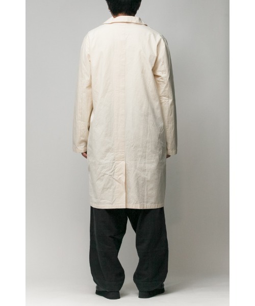Badhiya（バディ―ヤ）の「shop coat-cotton poplin（ステンカラーコート・メンズ・ナチュラル・2）」の5枚目の写真
