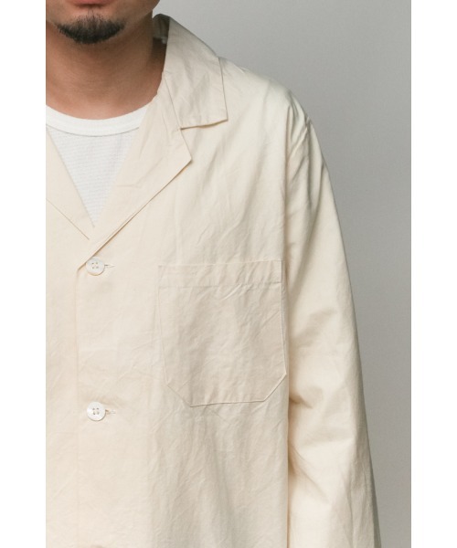 Badhiya（バディ―ヤ）の「shop coat-cotton poplin（ステンカラーコート・メンズ・ナチュラル・2）」の7枚目の写真