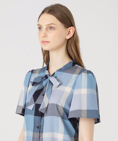 ブルーレーベルクレストブリッジチェックボウタイブラウス長袖シャツ BLUE LABEL CRESTBRIDGE（ブルーレーベルクレストブリッジ）の