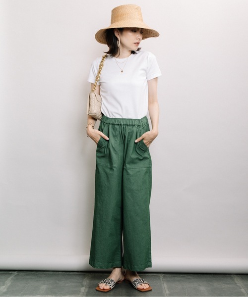ELVENCE DEUX(エルベンスドゥ)の「ストレッチベイカーワイドP(その他パンツ・レディース・ブラック/カーキ/アイボリー・MEDIUM)」の18枚目の写真