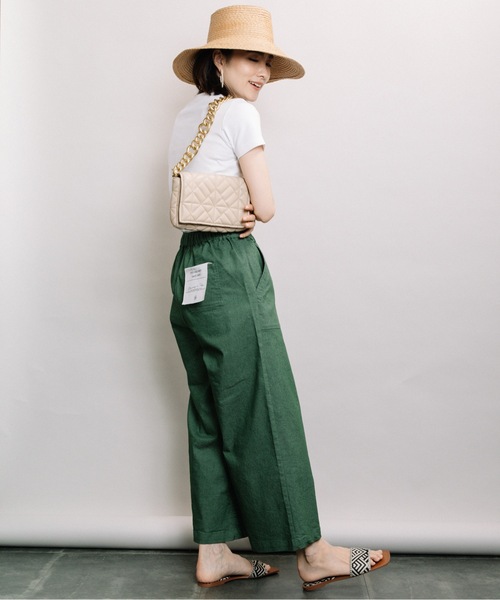 ELVENCE DEUX(エルベンスドゥ)の「ストレッチベイカーワイドP(その他パンツ・レディース・ブラック/カーキ/アイボリー・MEDIUM)」の13枚目の写真