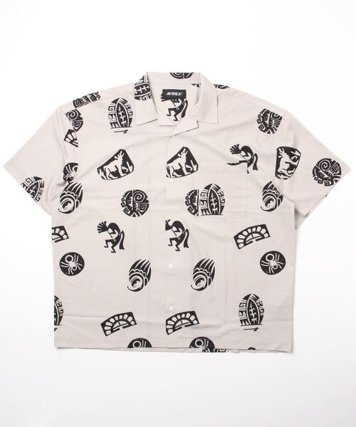 AVIREX(アヴィレックス)の「【直営店限定】半袖 シャツ ホピ / S/S SHIRT HOPI / アヴィレックス / AVIREX(シャツ/ブラウス・レディース・ベージュ/グレー・MEDIUM/LARGE)」の4枚目の写真