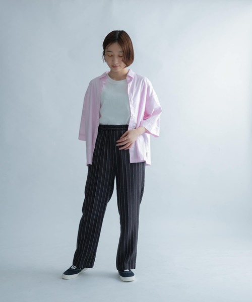 FORK&SPOON（フォークアンドスプーン）の「FORK&SPOON　ピンストライプヘリンボーンパンツ（その他パンツ・レディース・チャコールグレー/ナチュラル・1/2）」の18枚目の写真