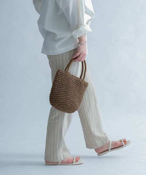 FORK&SPOON（フォークアンドスプーン）の「FORK&SPOON　ピンストライプヘリンボーンパンツ（その他パンツ・レディース・チャコールグレー/ナチュラル・1/2）」の21枚目の写真