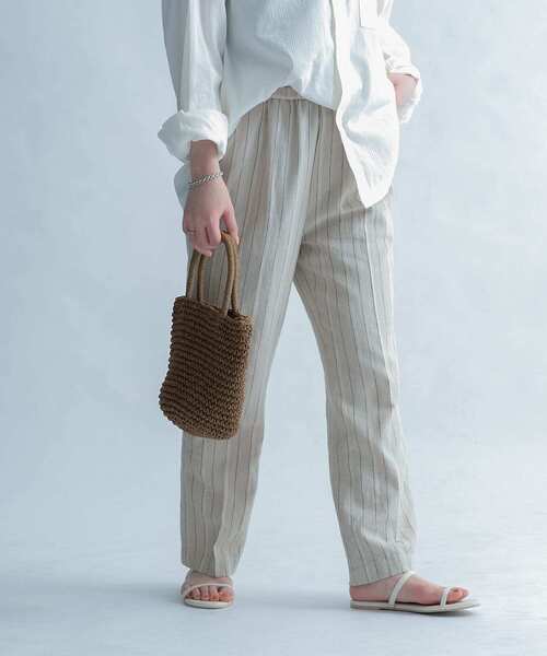 FORK&SPOON（フォークアンドスプーン）の「FORK&SPOON　ピンストライプヘリンボーンパンツ（その他パンツ・レディース・チャコールグレー/ナチュラル・1/2）」の22枚目の写真