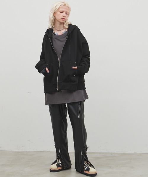 AIVER パッチワークフードパーカー ONCILY パーカー 「 × WISH FOR EVER 」HEART COLLAB FULL-ZIP
