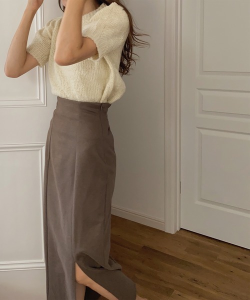 LAUIR(ラウアー)の「スリットタイトロングスカート(スカート・レディース・カーキブラウン/モカ/グレイッシュベージュ/ブラック・MEDIUM/LARGE/SMALL/X-LARGE)」の7枚目の写真