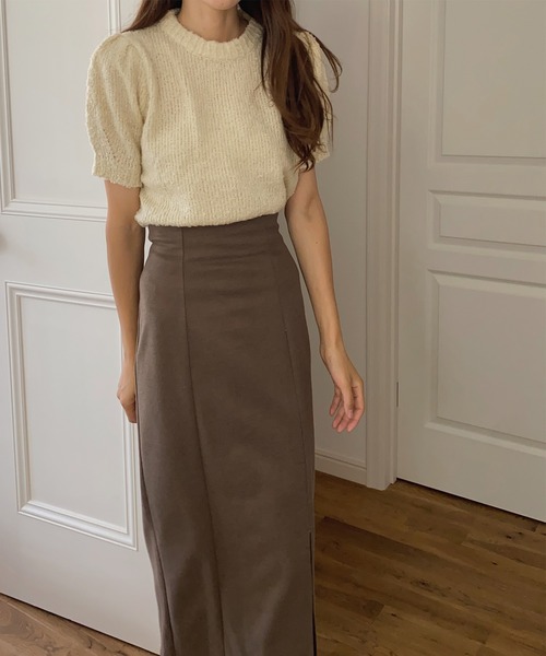 LAUIR(ラウアー)の「スリットタイトロングスカート(スカート・レディース・カーキブラウン/モカ/グレイッシュベージュ/ブラック・MEDIUM/LARGE/SMALL/X-LARGE)」の8枚目の写真