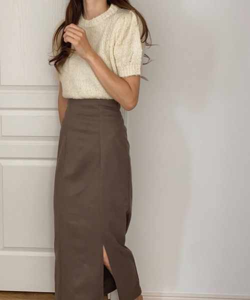 LAUIR(ラウアー)の「スリットタイトロングスカート(スカート・レディース・カーキブラウン/モカ/グレイッシュベージュ/ブラック・MEDIUM/LARGE/SMALL/X-LARGE)」の9枚目の写真