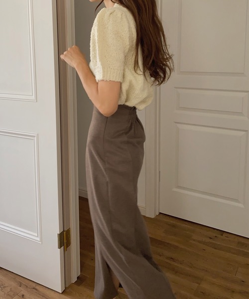 LAUIR(ラウアー)の「スリットタイトロングスカート(スカート・レディース・カーキブラウン/モカ/グレイッシュベージュ/ブラック・MEDIUM/LARGE/SMALL/X-LARGE)」の10枚目の写真