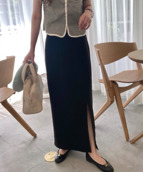 LAUIR(ラウアー)の「スリットタイトロングスカート(スカート・レディース・カーキブラウン/モカ/グレイッシュベージュ/ブラック・MEDIUM/LARGE/SMALL/X-LARGE)」の11枚目の写真