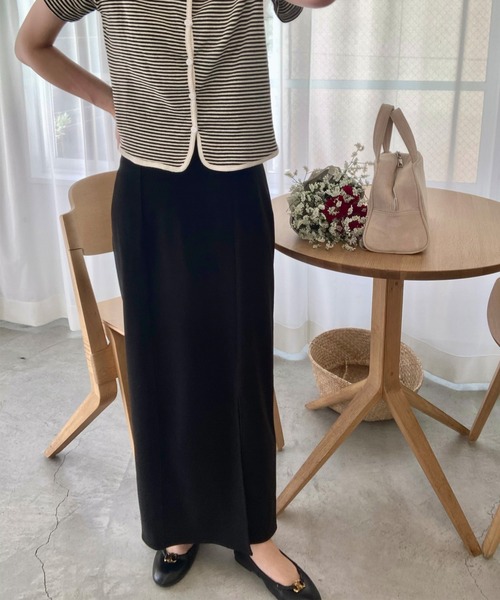 LAUIR(ラウアー)の「スリットタイトロングスカート(スカート・レディース・カーキブラウン/モカ/グレイッシュベージュ/ブラック・MEDIUM/LARGE/SMALL/X-LARGE)」の12枚目の写真