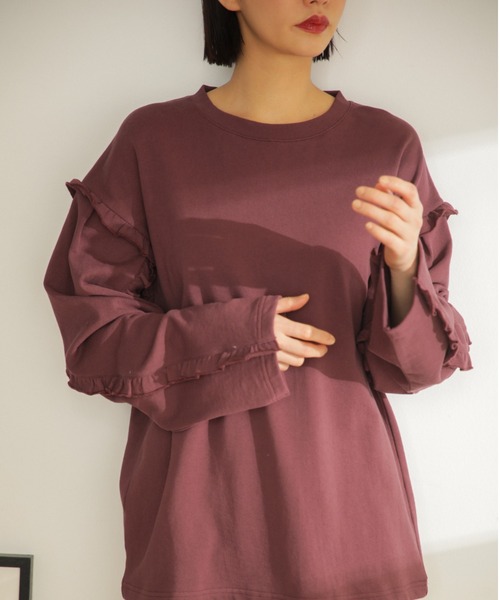 mici（ミチ）の「(mici)フリルプルオーバー（スウェット・レディース・ブラウン/ブルー/ホワイト系その他・ONE SIZE）」の10枚目の写真