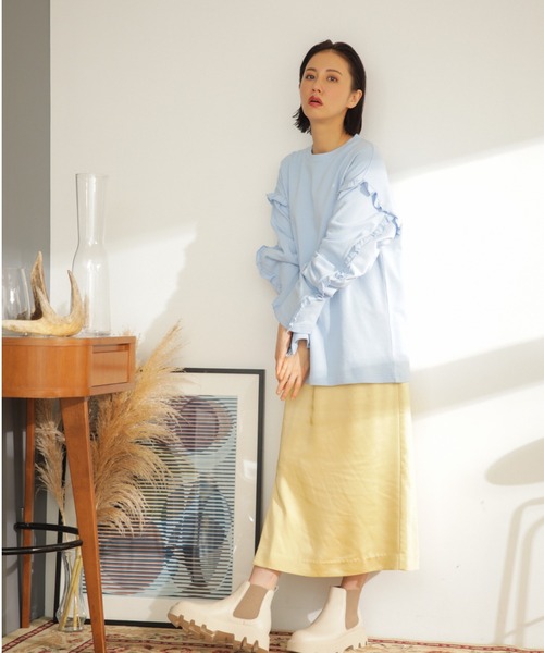 mici（ミチ）の「(mici)フリルプルオーバー（スウェット・レディース・ブラウン/ブルー/ホワイト系その他・ONE SIZE）」の8枚目の写真