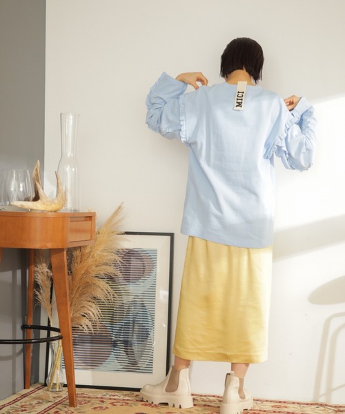 mici（ミチ）の「(mici)フリルプルオーバー（スウェット・レディース・ブラウン/ブルー/ホワイト系その他・ONE SIZE）」の9枚目の写真