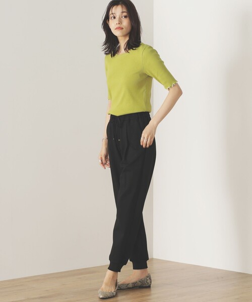 BEAMS HEART（ビームスハート）の「BEAMS HEART / 裾リブ イージーパンツ（その他パンツ・レディース・ブラック/ベージュ/オリーブ・SMALL/MEDIUM）」の7枚目の写真