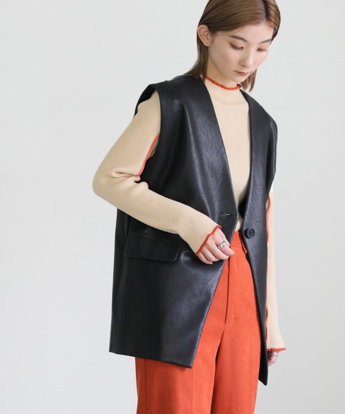 select MOCA（セレクトモカ）の「2022 AW 配色リブニット（ニット/セーター・レディース・ブラック/アイボリー/テラコッタ・FREE）」の12枚目の写真