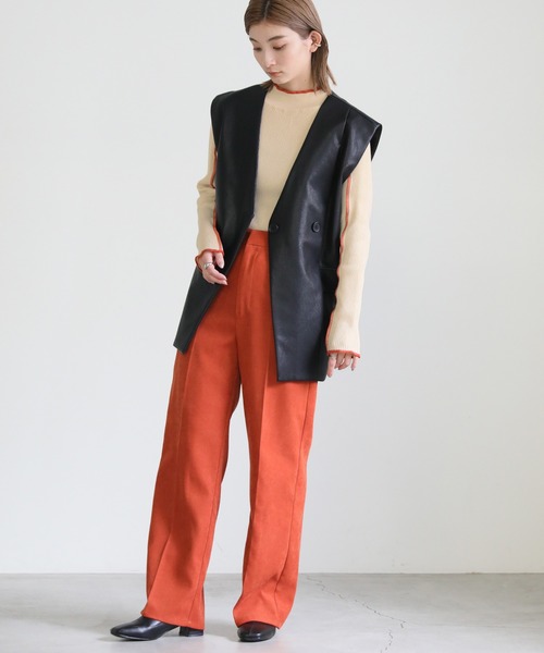 select MOCA（セレクトモカ）の「2022 AW 配色リブニット（ニット/セーター・レディース・ブラック/アイボリー/テラコッタ・FREE）」の13枚目の写真