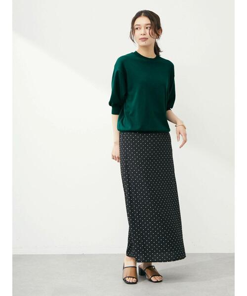 Green Parks(グリーンパークス)の「ドットナロースカート(スカート・レディース・ブラック/アイボリー/ブラウン・FREE)」の13枚目の写真